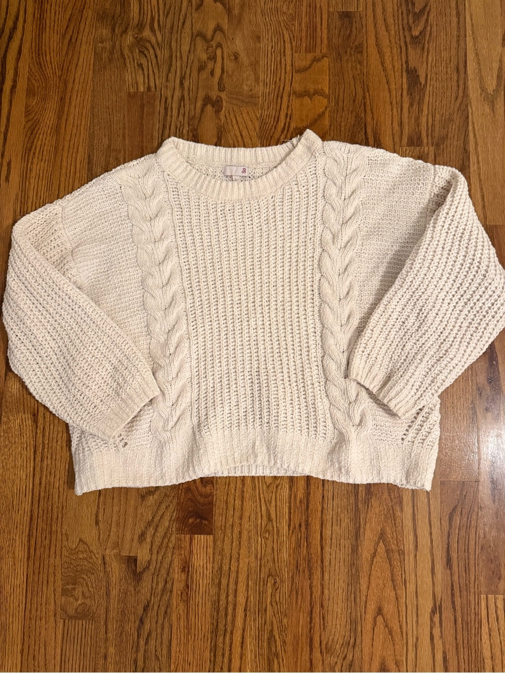 Cozy Cream Cable-Knit Kids Sweater